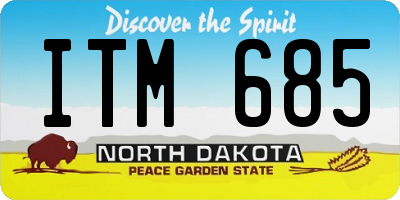 ND license plate ITM685