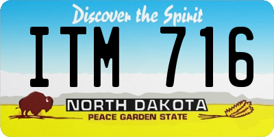 ND license plate ITM716