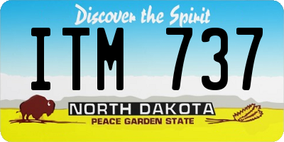 ND license plate ITM737