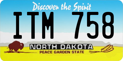 ND license plate ITM758