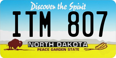 ND license plate ITM807