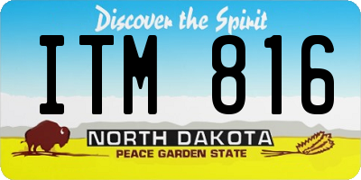 ND license plate ITM816