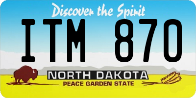 ND license plate ITM870