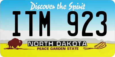ND license plate ITM923