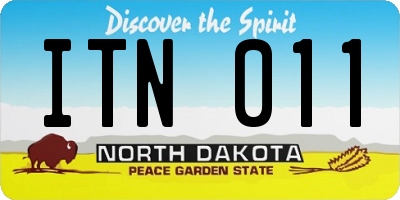 ND license plate ITN011