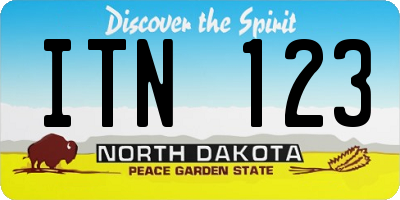 ND license plate ITN123