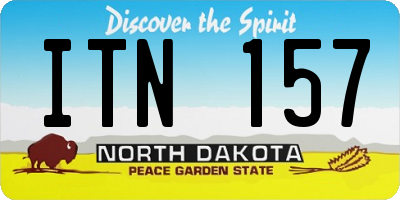 ND license plate ITN157