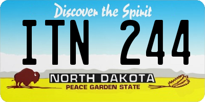 ND license plate ITN244