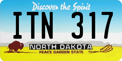 ND license plate ITN317