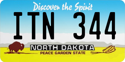 ND license plate ITN344