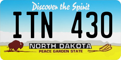 ND license plate ITN430