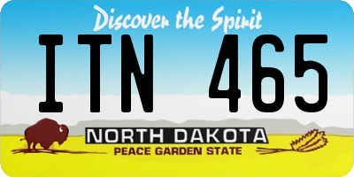 ND license plate ITN465