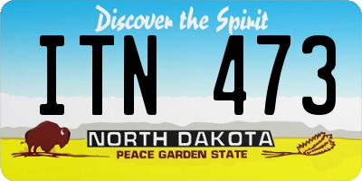 ND license plate ITN473
