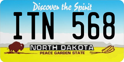 ND license plate ITN568