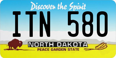 ND license plate ITN580