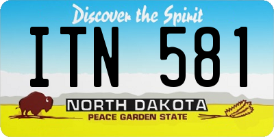 ND license plate ITN581