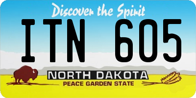 ND license plate ITN605