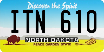 ND license plate ITN610