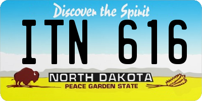 ND license plate ITN616