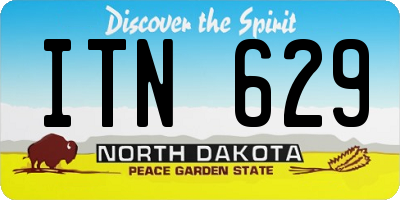 ND license plate ITN629