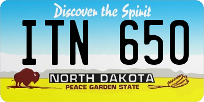 ND license plate ITN650