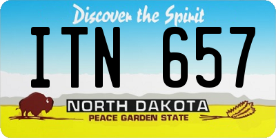 ND license plate ITN657