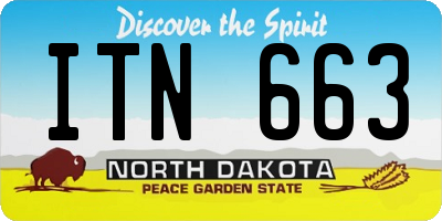 ND license plate ITN663