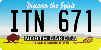 ND license plate ITN671