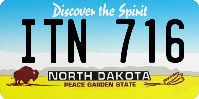 ND license plate ITN716