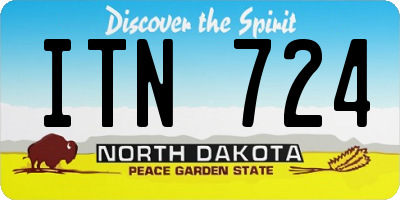 ND license plate ITN724