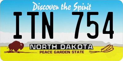 ND license plate ITN754