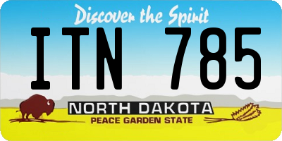 ND license plate ITN785