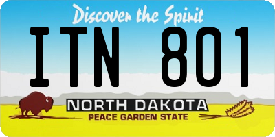 ND license plate ITN801