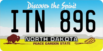 ND license plate ITN896