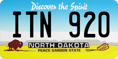 ND license plate ITN920