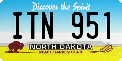 ND license plate ITN951