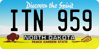 ND license plate ITN959