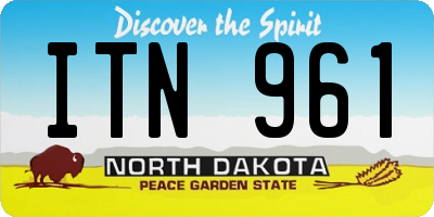 ND license plate ITN961