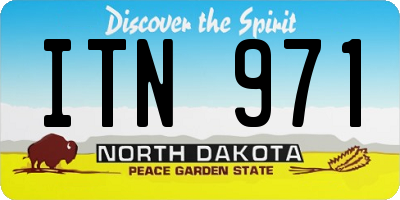ND license plate ITN971
