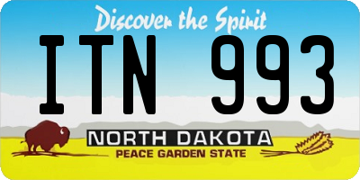 ND license plate ITN993