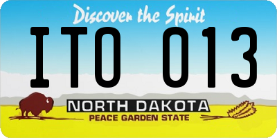 ND license plate ITO013