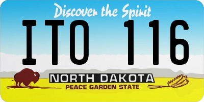 ND license plate ITO116