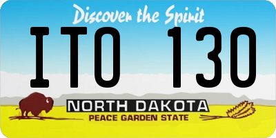 ND license plate ITO130