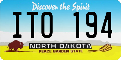 ND license plate ITO194