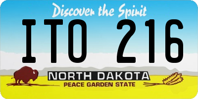 ND license plate ITO216