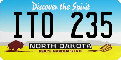 ND license plate ITO235