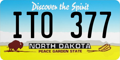 ND license plate ITO377
