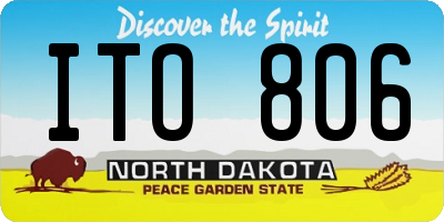 ND license plate ITO806