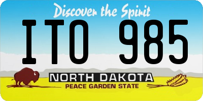 ND license plate ITO985