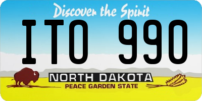 ND license plate ITO990